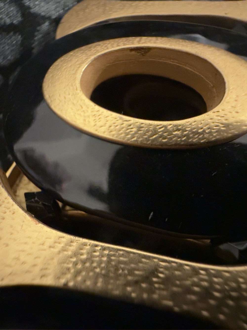 Chunky Black and Gold Bracelet - Picture 6 of 10